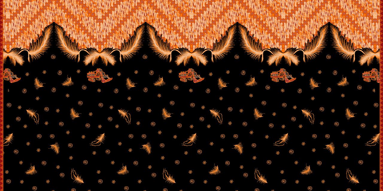 Rancangan motif batik custom lengkap dengan ornamen dan border